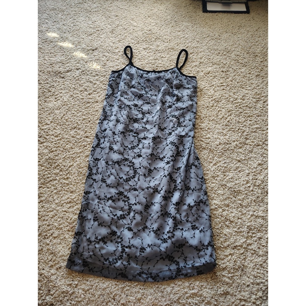 Vintage Dressing Clio Whimsigoth Fairy Gray Black Embroidered Slip Dress USA 10